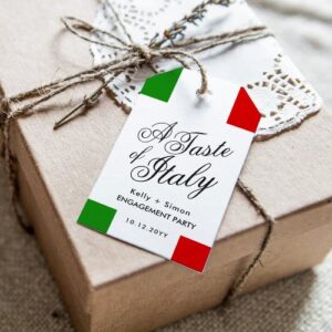Italian Themed Dinner Engagement Party Gift Tags - Elegant Design